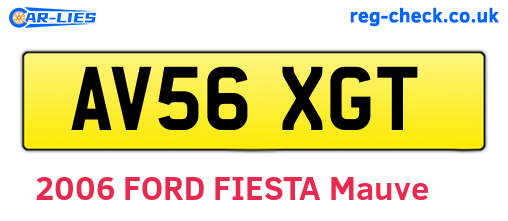 AV56XGT are the vehicle registration plates.