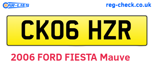 CK06HZR are the vehicle registration plates.