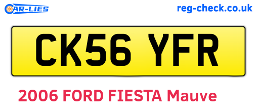 CK56YFR are the vehicle registration plates.