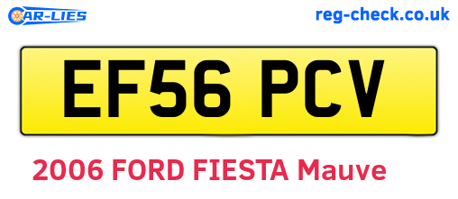 EF56PCV are the vehicle registration plates.
