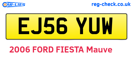EJ56YUW are the vehicle registration plates.