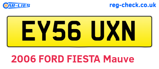 EY56UXN are the vehicle registration plates.