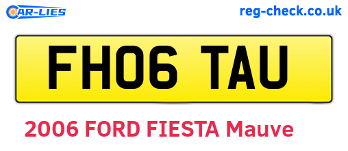 FH06TAU are the vehicle registration plates.