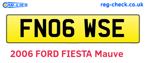 FN06WSE are the vehicle registration plates.