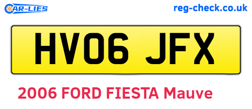 HV06JFX are the vehicle registration plates.
