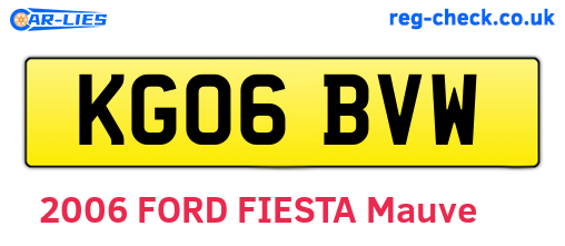 KG06BVW are the vehicle registration plates.