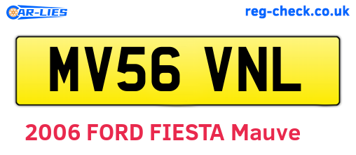 MV56VNL are the vehicle registration plates.
