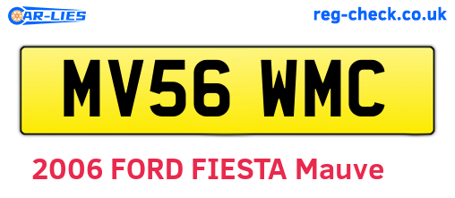 MV56WMC are the vehicle registration plates.