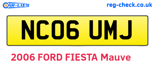 NC06UMJ are the vehicle registration plates.