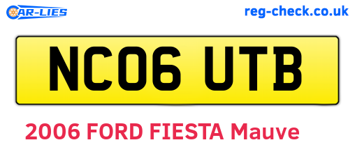 NC06UTB are the vehicle registration plates.