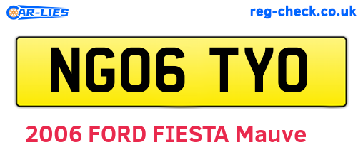 NG06TYO are the vehicle registration plates.