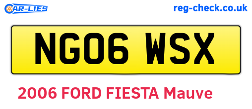 NG06WSX are the vehicle registration plates.