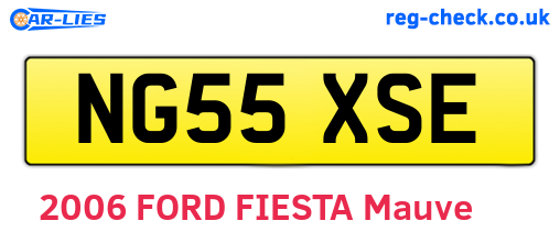 NG55XSE are the vehicle registration plates.