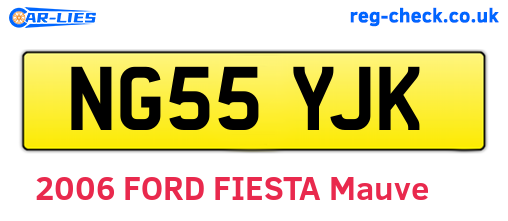 NG55YJK are the vehicle registration plates.