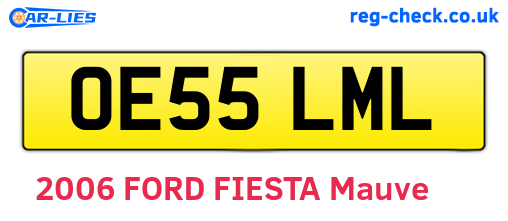 OE55LML are the vehicle registration plates.