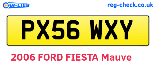 PX56WXY are the vehicle registration plates.