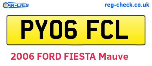 PY06FCL are the vehicle registration plates.
