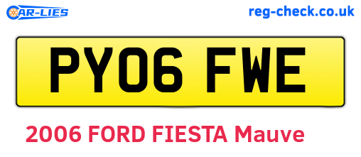 PY06FWE are the vehicle registration plates.