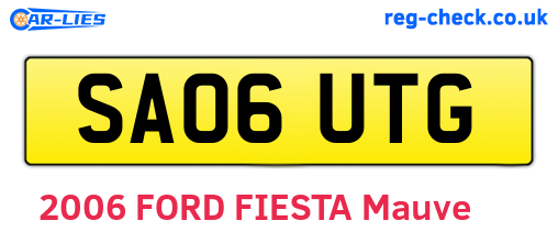 SA06UTG are the vehicle registration plates.