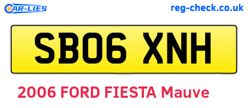 SB06XNH are the vehicle registration plates.