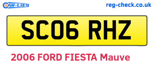SC06RHZ are the vehicle registration plates.