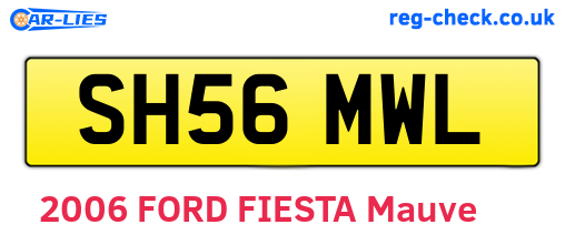 SH56MWL are the vehicle registration plates.