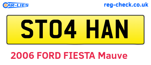 ST04HAN are the vehicle registration plates.