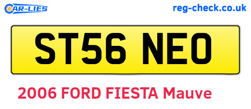 ST56NEO are the vehicle registration plates.