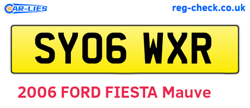 SY06WXR are the vehicle registration plates.