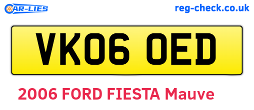 VK06OED are the vehicle registration plates.