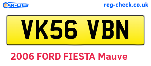 VK56VBN are the vehicle registration plates.