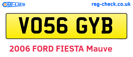 VO56GYB are the vehicle registration plates.
