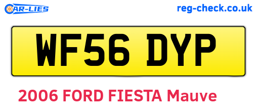 WF56DYP are the vehicle registration plates.