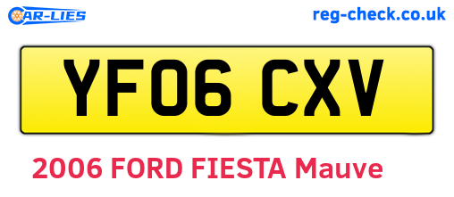 YF06CXV are the vehicle registration plates.