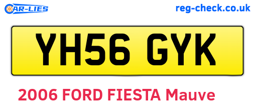 YH56GYK are the vehicle registration plates.