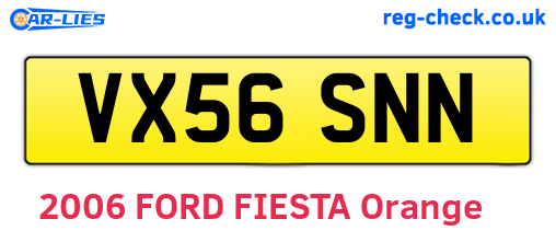 VX56SNN are the vehicle registration plates.