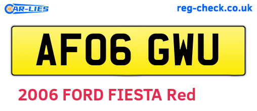 AF06GWU are the vehicle registration plates.