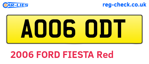 AO06ODT are the vehicle registration plates.