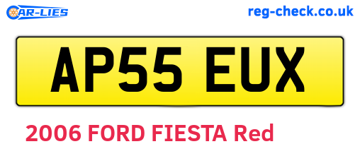 AP55EUX are the vehicle registration plates.