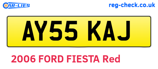 AY55KAJ are the vehicle registration plates.