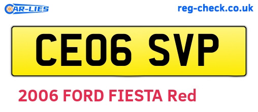 CE06SVP are the vehicle registration plates.