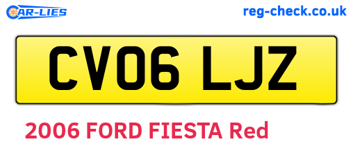 CV06LJZ are the vehicle registration plates.