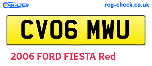 CV06MWU are the vehicle registration plates.