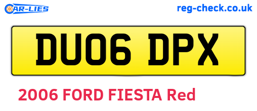 DU06DPX are the vehicle registration plates.