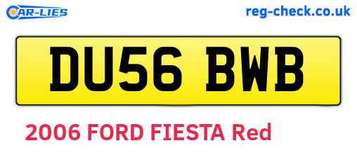DU56BWB are the vehicle registration plates.