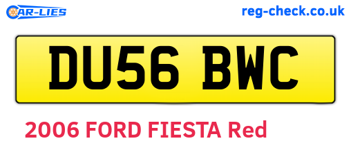 DU56BWC are the vehicle registration plates.