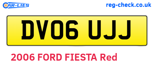 DV06UJJ are the vehicle registration plates.