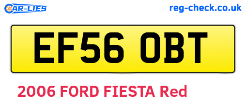 EF56OBT are the vehicle registration plates.
