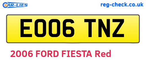EO06TNZ are the vehicle registration plates.