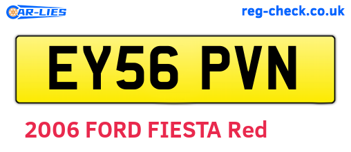 EY56PVN are the vehicle registration plates.